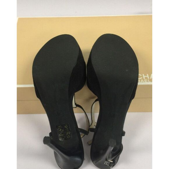 Michael Kors Women's Black Suede Open Toe Stiletto Heels Size 9.5M - Picture 4 of 5